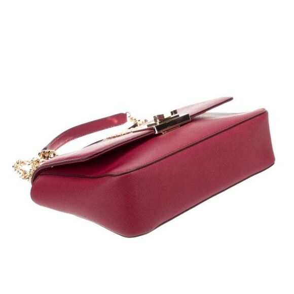 NWT~MICHAEL KORS TINA Red Small Leather Gold Studded Shoulder Bag Purse~$328 - Picture 6 of 12